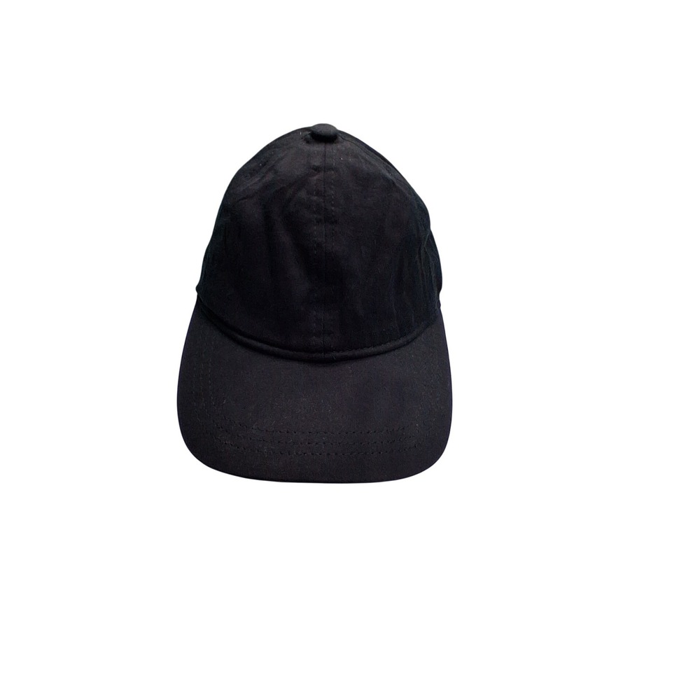 Open Back Ponytail Hat OS Black Satin Lined High Bun Cap Athleisure